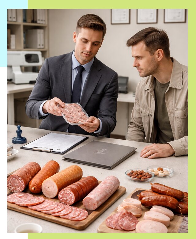 Сертификация колбасных изделий в Рассказове от 7661 р. | Алешин-Рсз