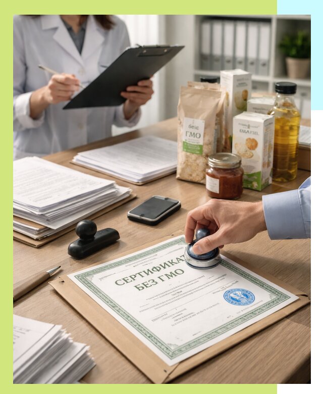 Получение сертификата Без ГМО для продукции в Рассказове